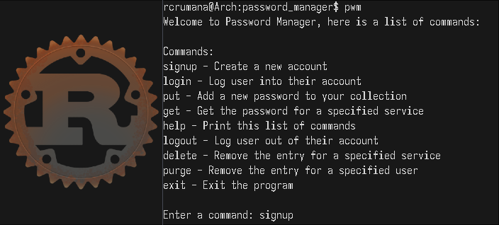 Password manager interface concept