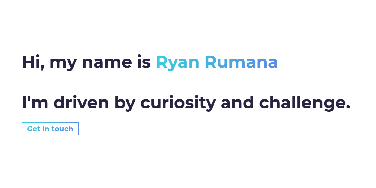 Screenshot of the portfolio website